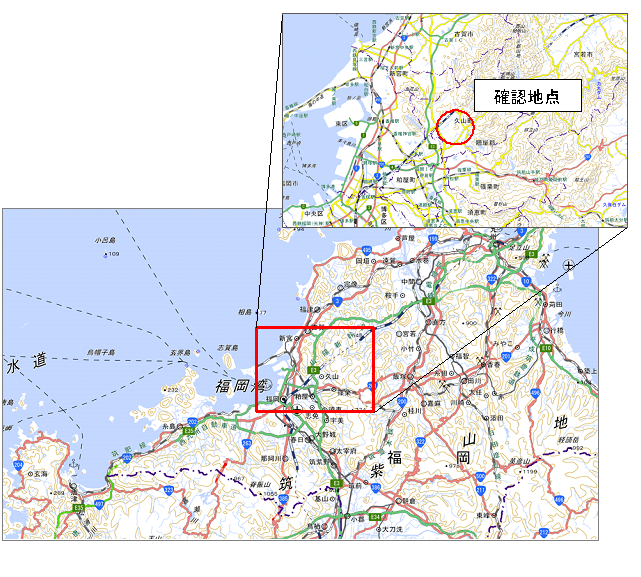 確認地点　福岡県糟屋郡久山町