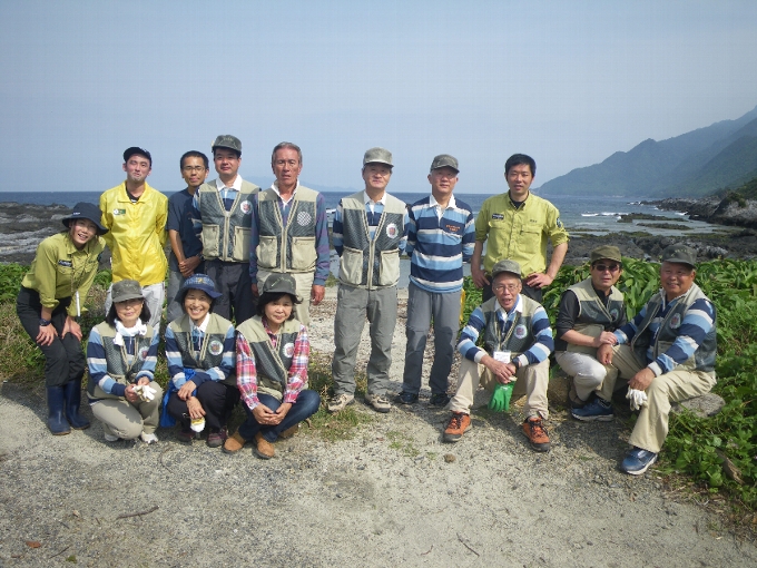 塚崎海岸で集合写真