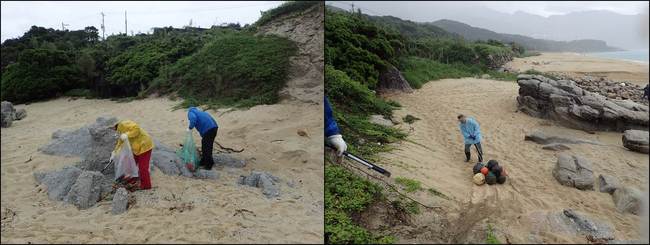 清掃活動の様子。