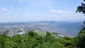 展望所からの姶良市眺望。重富干潟も見えます。