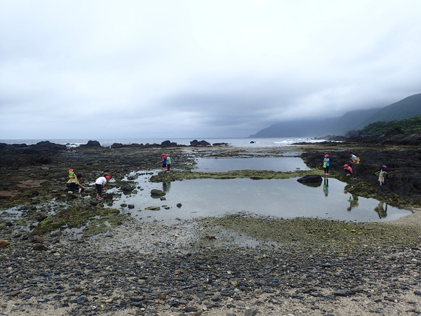 栗生海岸でビンゴゲームをする様子