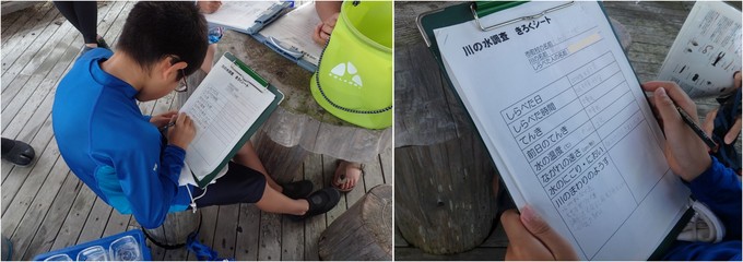 調査表を記入する様子