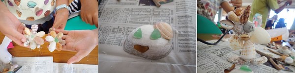 貝殻で作成した飾り
