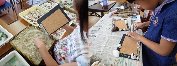 フォトフレームを作成する様子