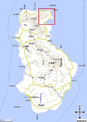 図１：死亡個体 確認 エリア （赤枠内）