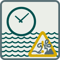 海の観察では、潮の干満の時刻を調べましょう図