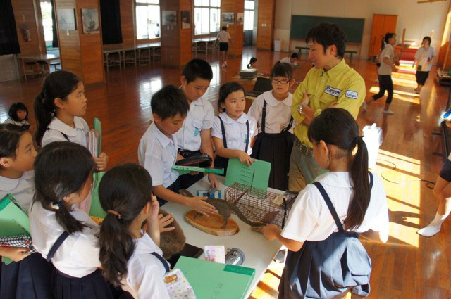 小学校で行った奄美の自然に関する授業の様子写真