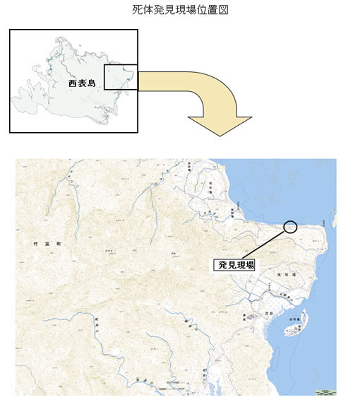 死体発見現場位置図