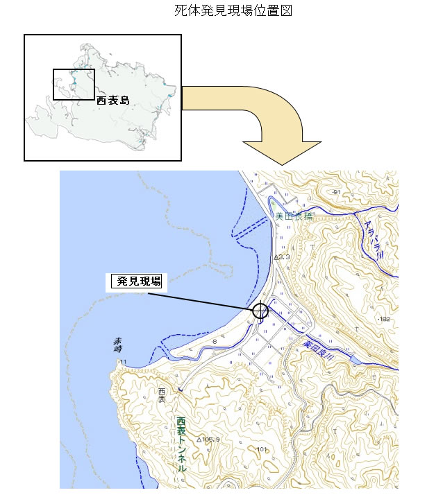死体発見現場位置図