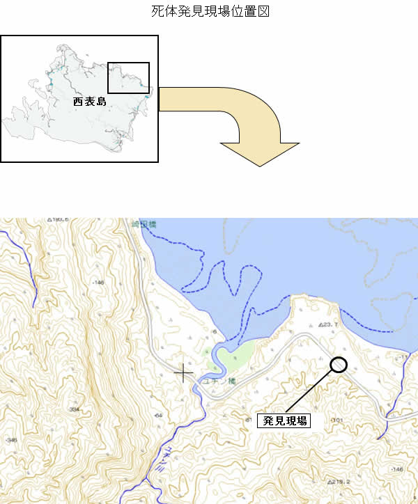 死体発見現場位置図