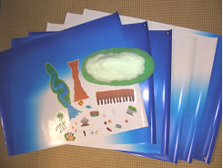 サンゴ礁の島シートと各イラストパーツ